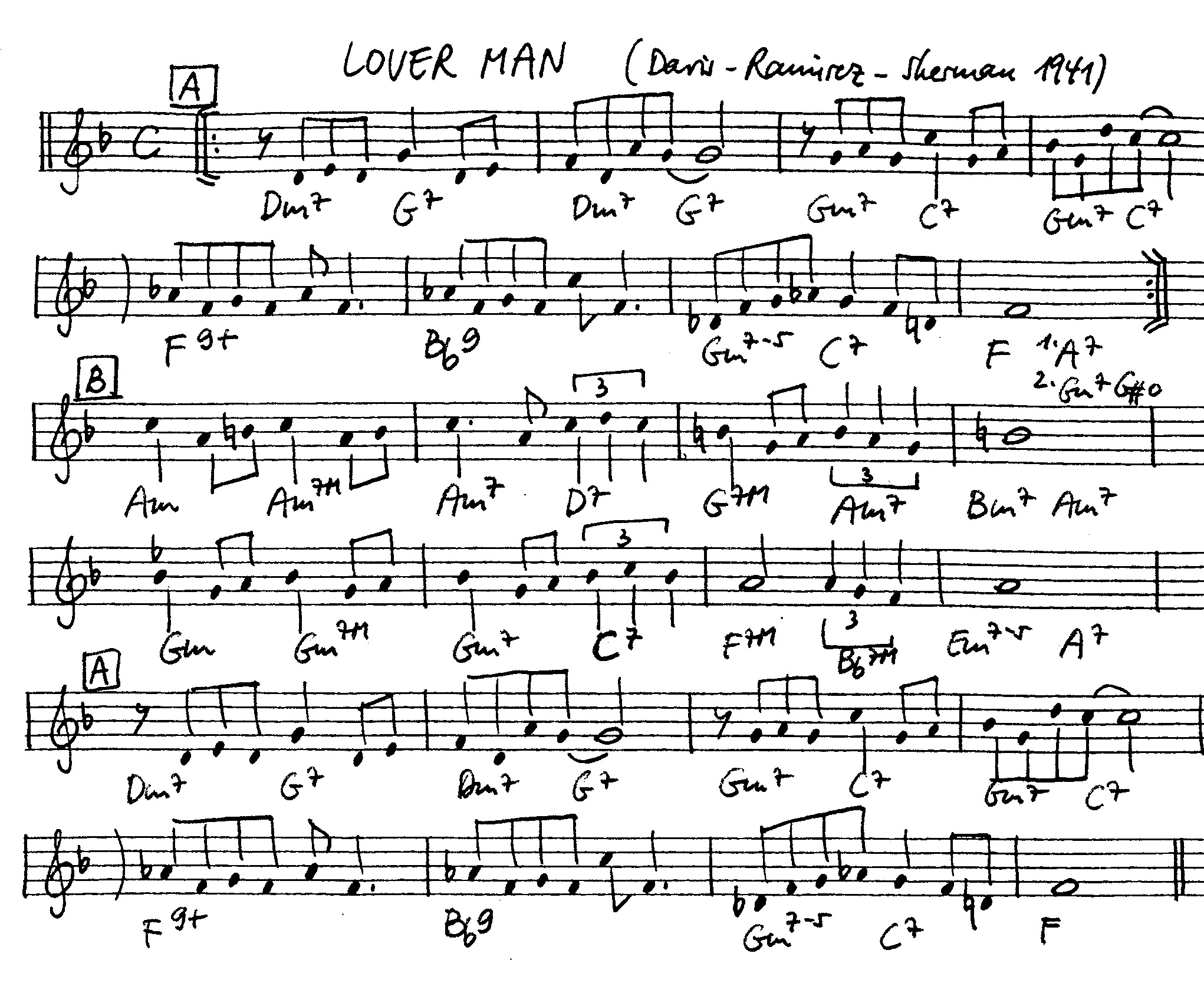 lover man leadsheet – book us for your next 20s or gatsby event